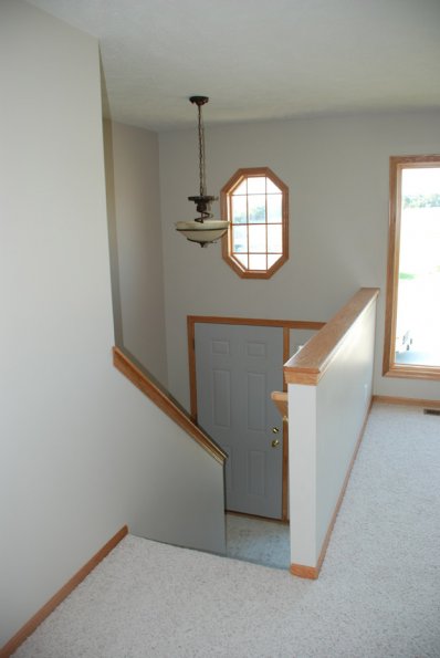 Newly restored entry hall after fire damage