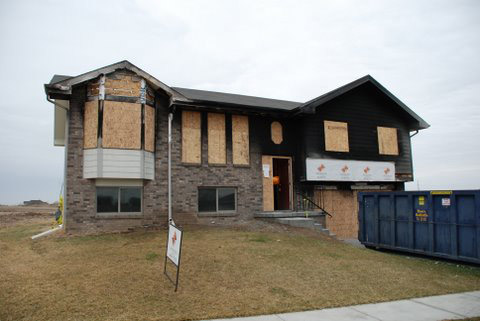 Lincoln Home After a house Fire Damaged the interior and Exterior